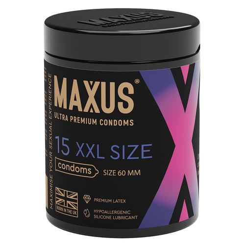 Набор презервативов с увеличенным размером в железном кейсе Maxus XXL X-Edition 15шт