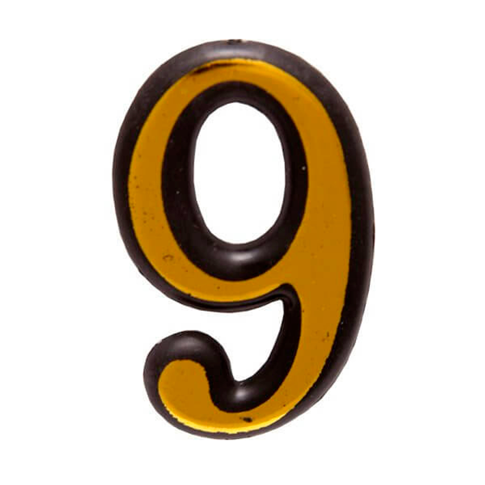 Цифра дверная АЛЛЮР пластик золото "9" /20