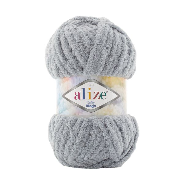 Пряжа Alize (Ализе) Softy Mega / уп.5 мот. по 100 г, 70м, 428 серый