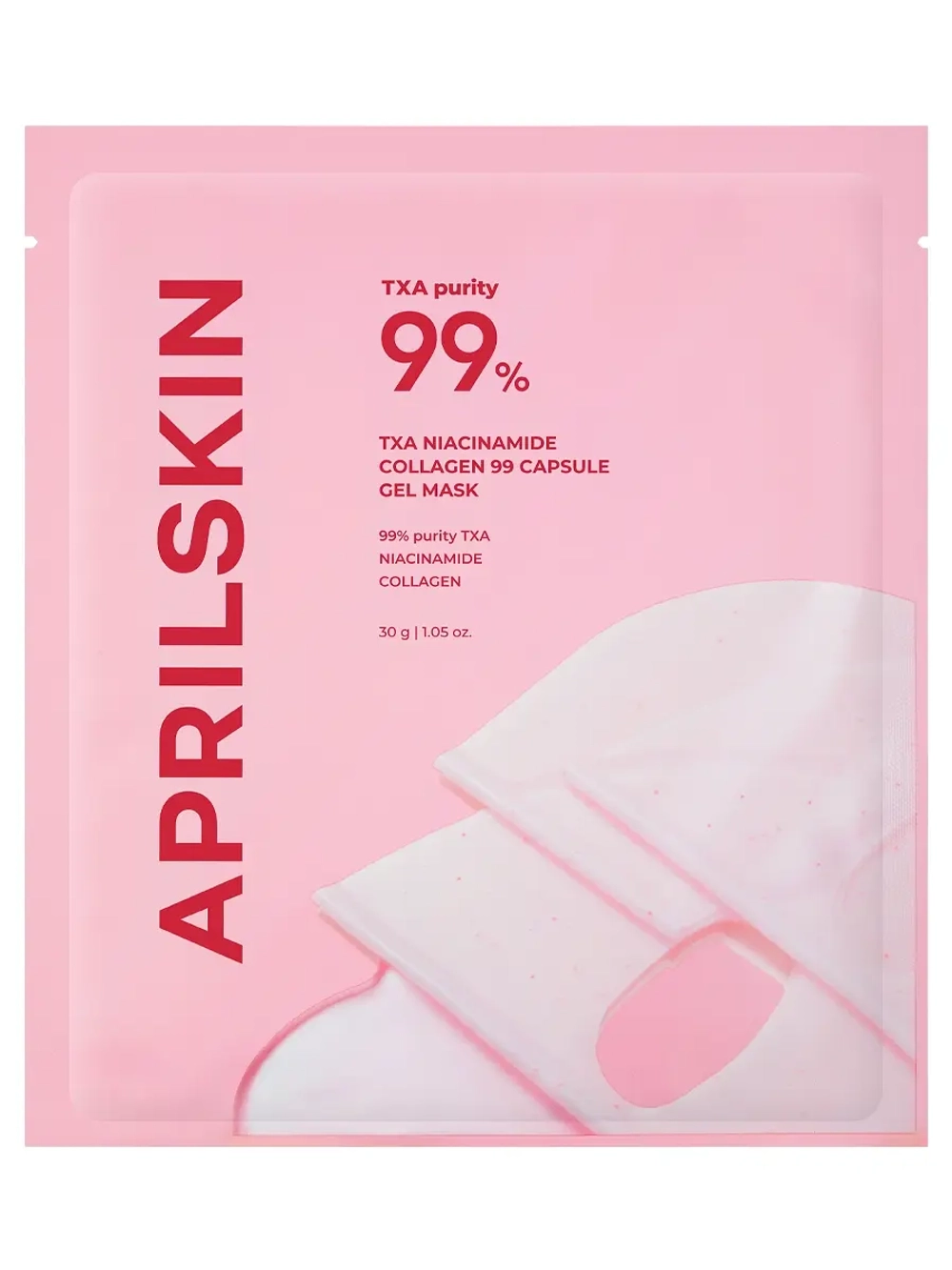 APRILSKIN Осветляющая гидрогелевая маска с транексамовой кислотой для сияния кожи TXA Pink Capsule Overnight Gel Mask 30 гр х 4 шт