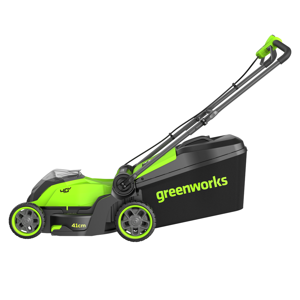 Газонокосилка аккумуляторная Greenworks GD40LM411, 40V, бесщеточная, 41 см, c 1хАКБ 5Ач и ЗУ (2521007UG)