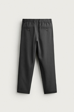 ZARA БРЮКИ RELAXED FIT СО СКЛАДКАМИ, АНТРАЦИТОВО-СЕРЫЙ