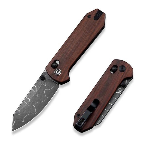Цена наСкладной нож CIVIVI Yonder, сталь Jagged Damascus, рукоять Guibourtia Wood