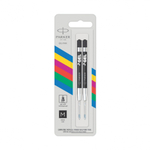 Стержень гелевый Parker Quink Gel, цвет Black, толщина линии M (0.7), в блистере 2 шт.