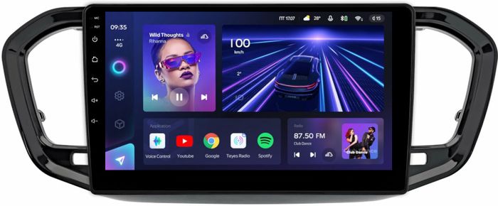 Магнитола для Lada Vesta NG 2023+ (без ШГУ, рамка черная глянцевая 9) - Teyes CC3L на Android 10, CarPlay, 4G SIM-слот