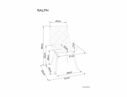 Стул SIGNAL RALPH Velvet Bluvel 77 оливковый/черный