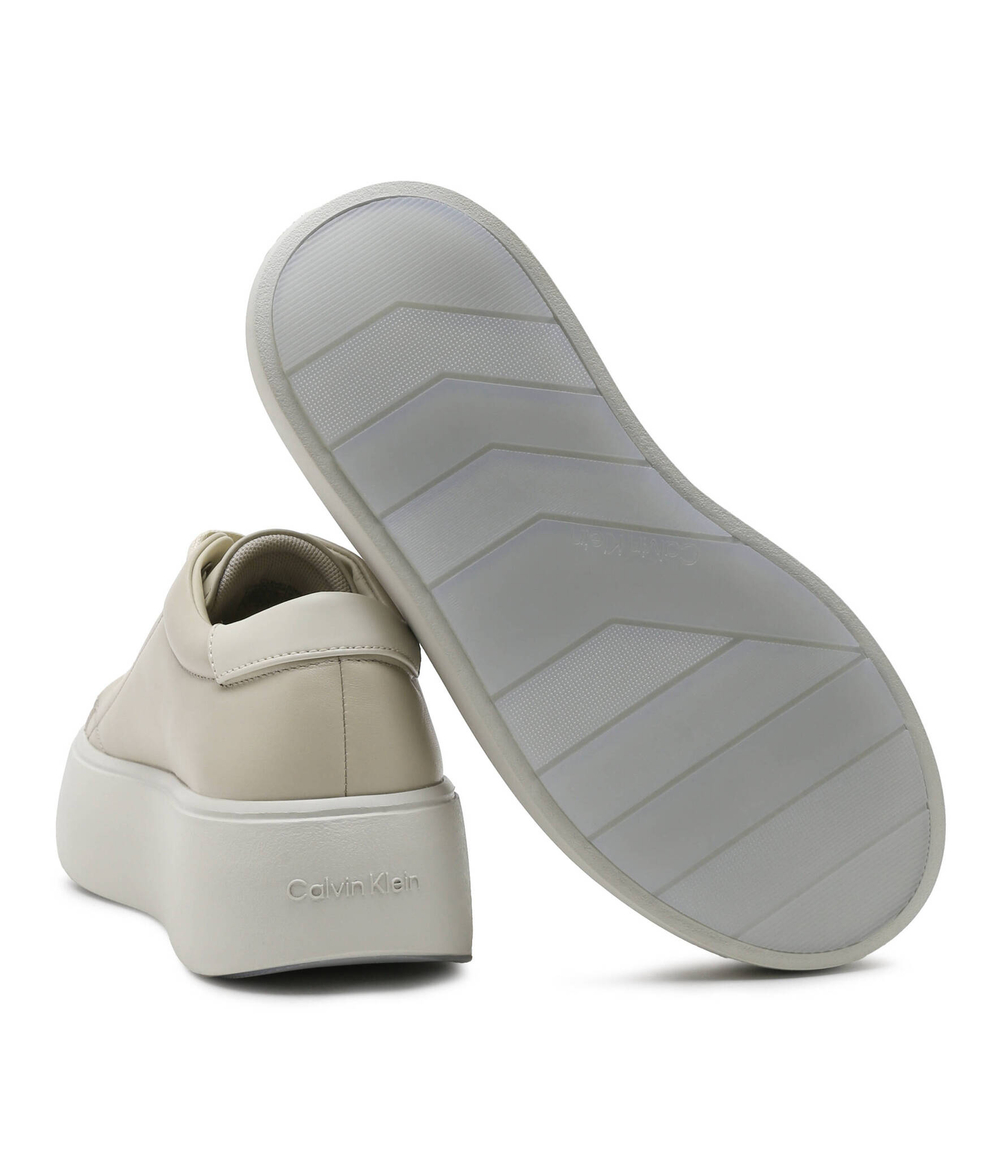 Кожаные кроссовки flatform cupsole lace up lth Calvin Klein - бежевый(HW0HW01892)