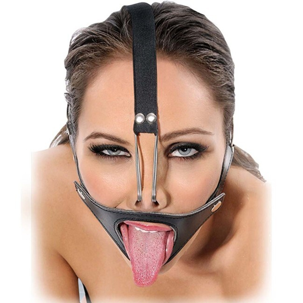 Универсальный набор со сменным кляпом Interchangeable Gag (Цвет: черный с серебряным)
