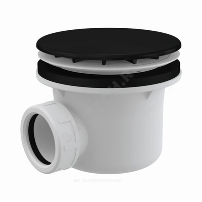 Сифон для поддона 1 1/2"x90/40 h=84мм слив крышка D=115мм, черная Alca Plast A49BLACK