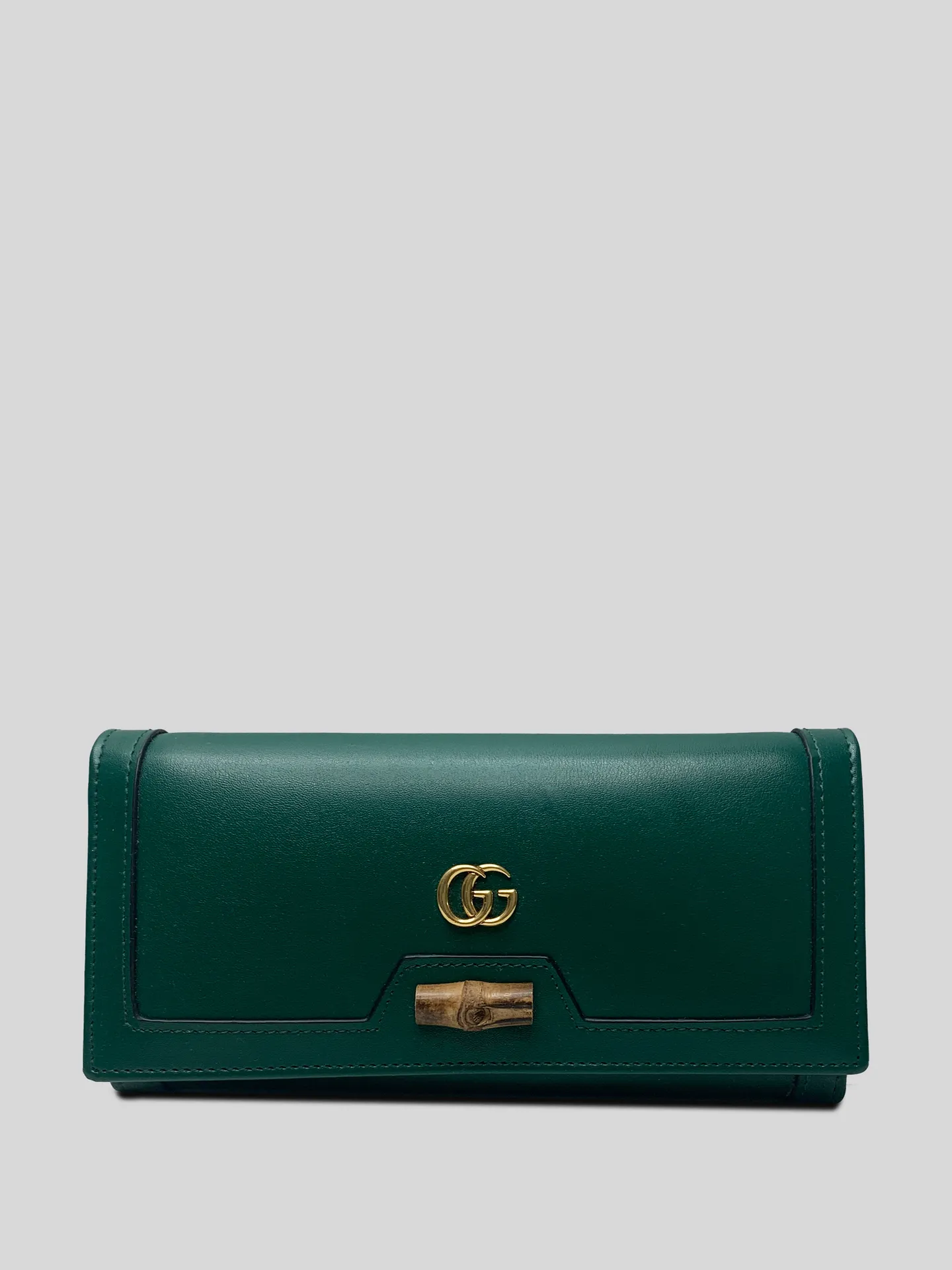 Кошелек GUCCI зеленый с деревянной застежкой Nadya