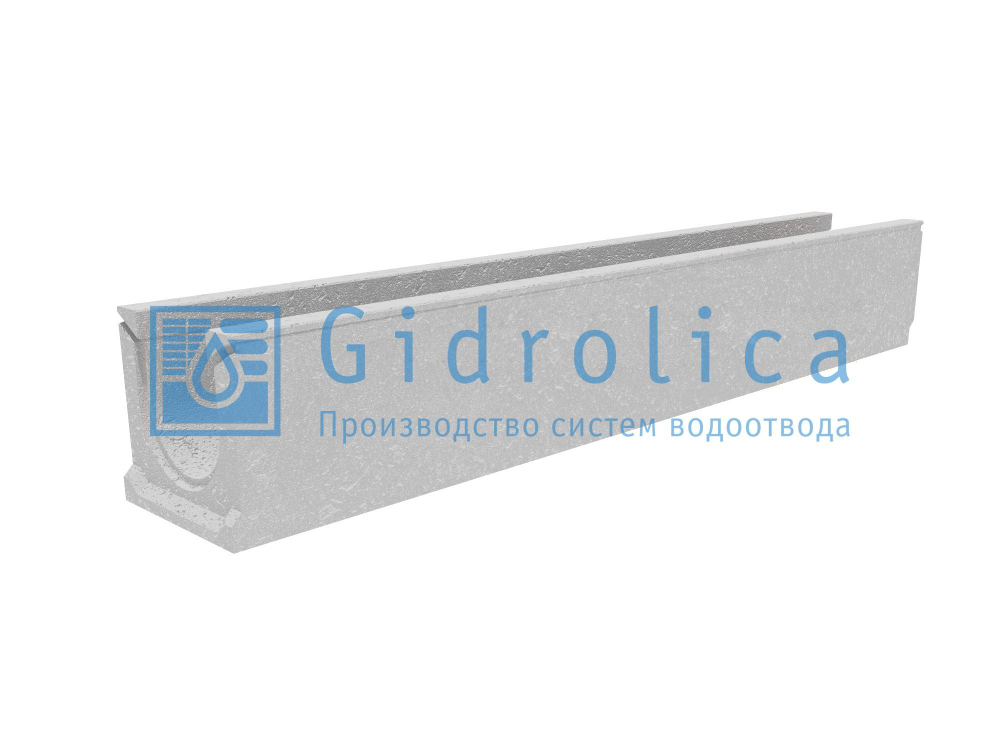 Лоток водоотводный бетонный коробчатый KU 100.16,3 (10).15,7(11,7) – Gidrolica (СО‑100 мм)