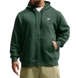 Мужская теннисная кофта Nike Club Full-Zip Fleece - fir/fir/white