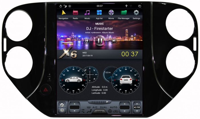 Магнитола для Volkswagen Tiguan 1 2007-2016, Golf Plus - Kuberg ZF-1081-DSP "Тесла-стиль" монитор 10.4" на Android 9