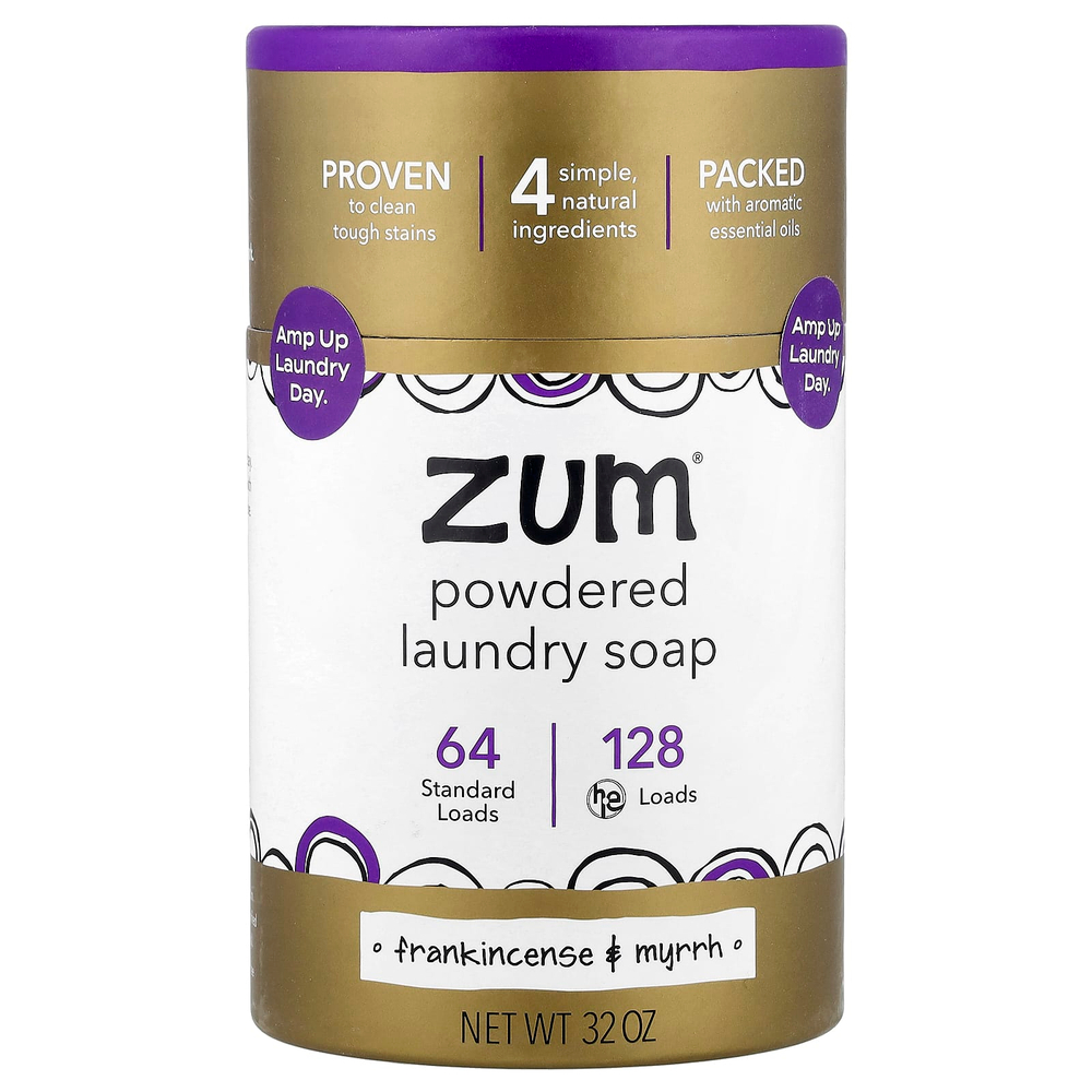 ZUM, Порошковое мыло для стирки, ладан и мирра, 32 унции