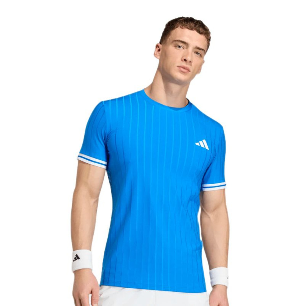 Мужская теннисная футболка Adidas Tennis Climacool Freelift Pro - glow blue