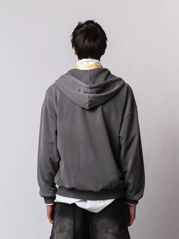 Худи Zip Crop Ovum etched grey - фото 3