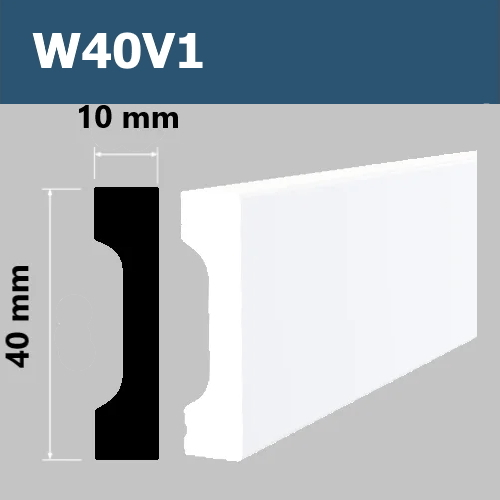 Плинтус напольный "HW" W40V1 40*10мм 2м полистирол