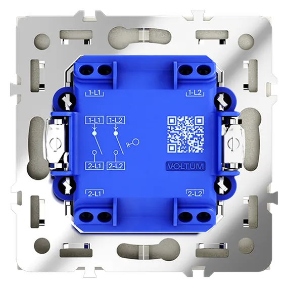 Выключатель двухклавишный Voltum S70 Сталь VLS020105