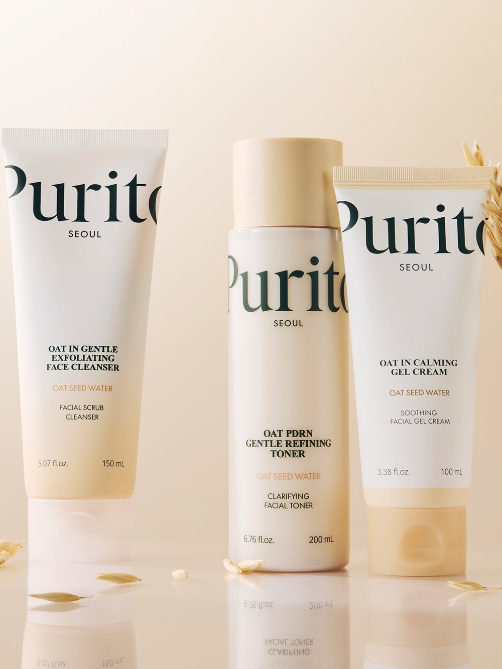 Мягкий очищающий тонер с овсом Purito Oat PDRN Gentle Refining Toner 200 мл.