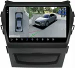 Магнитола для Hyundai Santa Fe 3 2012-2018 (климат на ШГУ) - FarCar BX209M-360 монитор 9.5" 2K QLED на Android 13, Быстрая, CarPlay, 4G SIM-слот, 4 камеры в комплекте