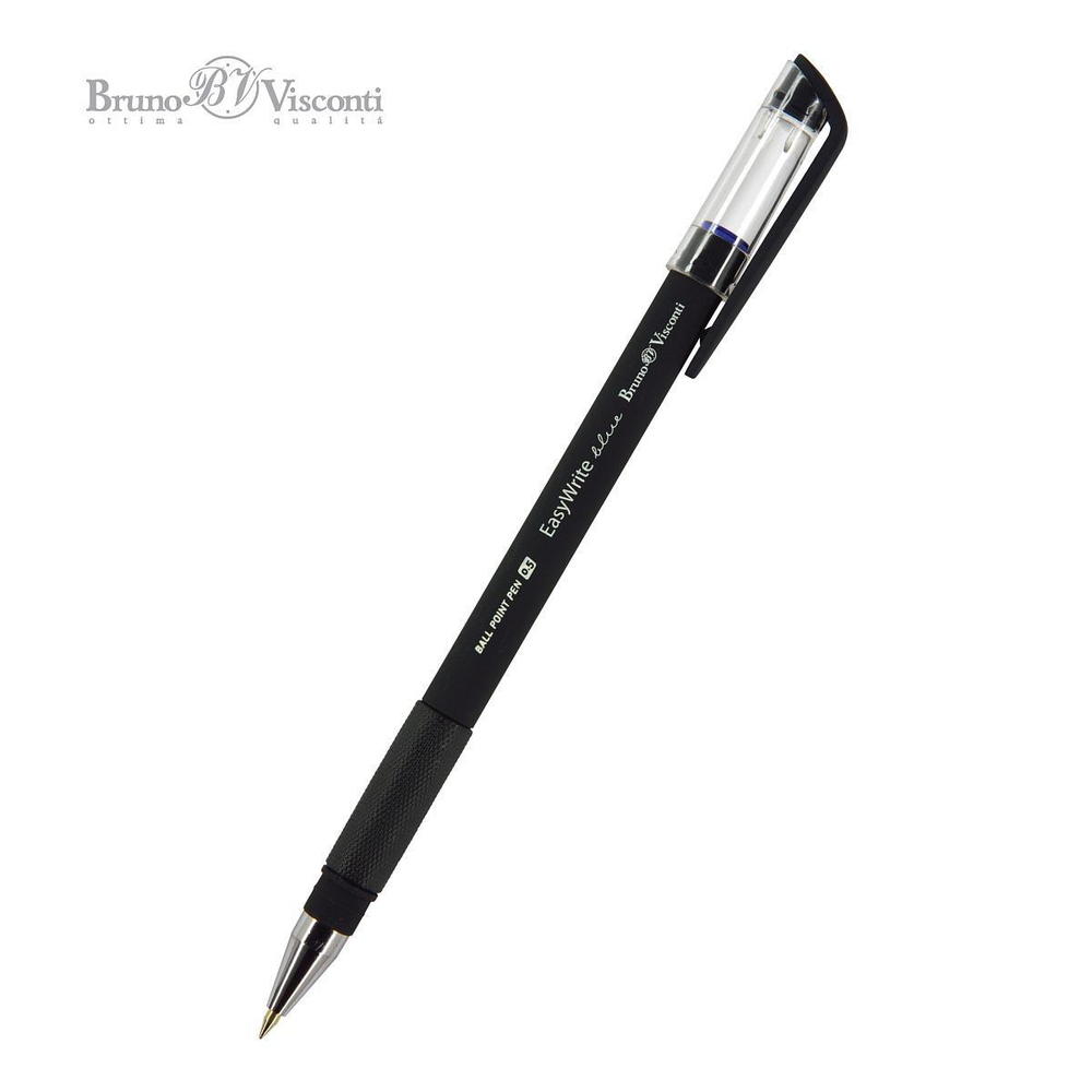 Ручка шариковая 0.5 мм, синяя "ЕasyWrite. BLACK" (Bruno Visconti)