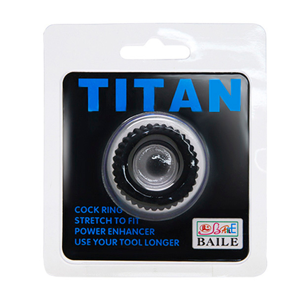 Эреционное кольцо 3,3см с ребрышками Baile Titan BI-210144