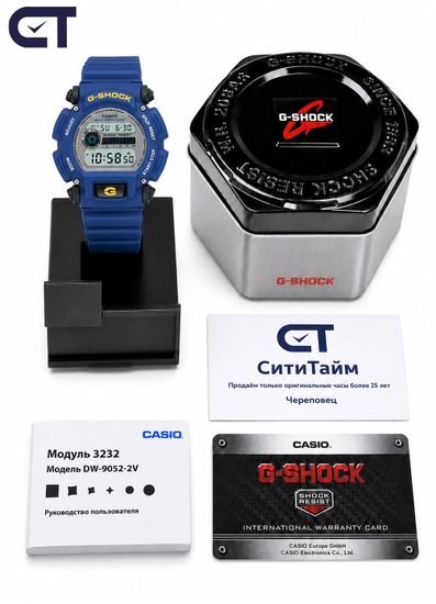 Casio DW-9052-2VDR мужские часы — синие G-SHOCK с WR200 и EL-подсветкой