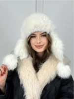 шапка ушанка зимняя меховая с флисом теплая стильная