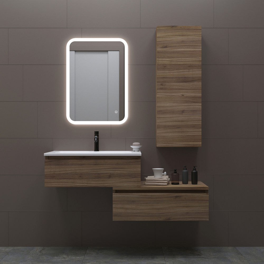 Зеркало MIXLINE "Колорит" ЭКОНОМ 500*600 (ШВ) сенсорн.выкл,светодиод подсв,универс.крепеж,без короба