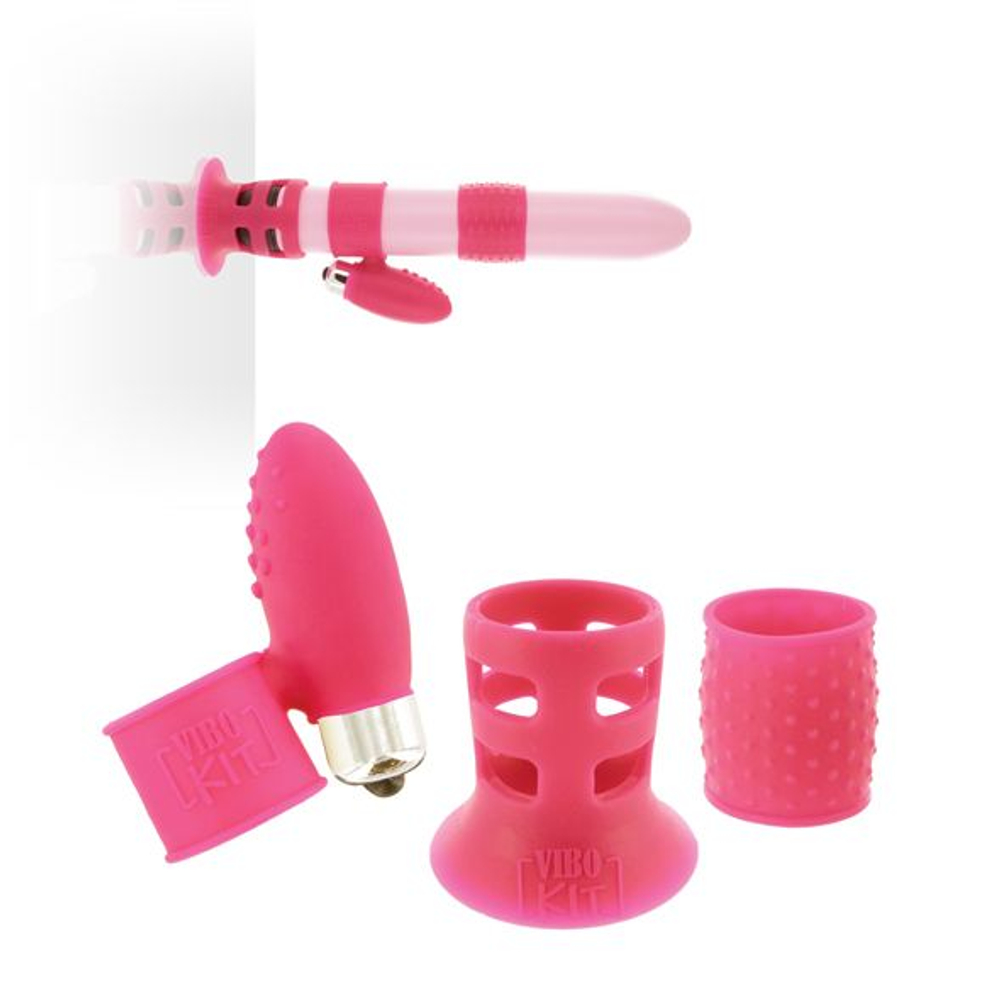 Набор розовых насадок на вибратор Vibrator Upgrade Kit (Цвет: розовый)