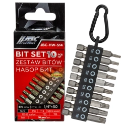 Биты TORX 1/4''х50мм, набор 10пр. JBC JBC-HW-S14