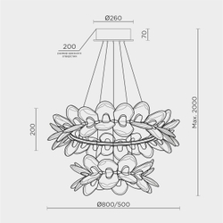 Подвесная люстра MODELUX ML.9575.850.500 GD