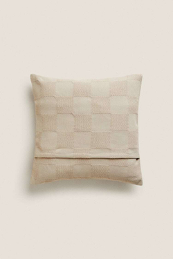 ZARA HOME ХЛОПКОВЫЙ ЧЕХОЛ НА ПОДУШКУ, РЫЖЕВАТО-КОРИЧНЕВЫЙ