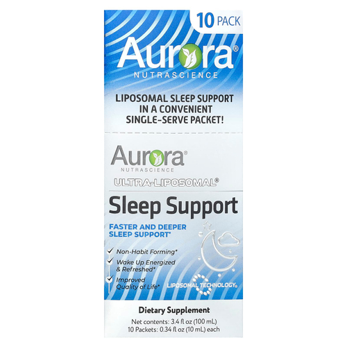 Aurora Nutrascience, Ultra-Liposomal® Sleep Support, 10 пакетиков по 10 мл (0,34 жидк. Унции)