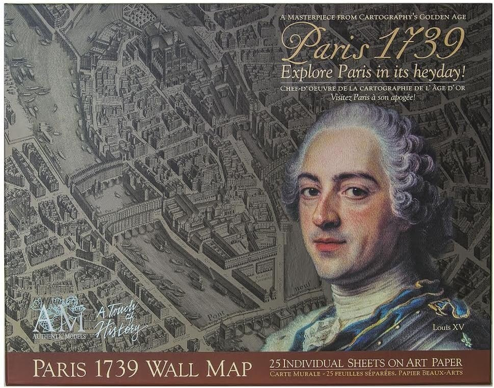 Карта Парижа 1739 года 240х190 см Authentic Models Коричневый