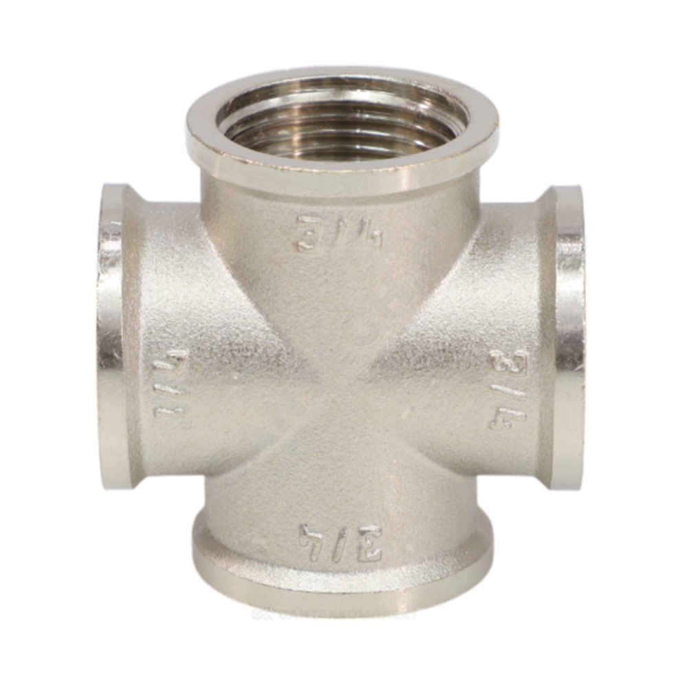 Крест латунь никель Ду 25 (1") ВР VALFEX VF.760.N.100