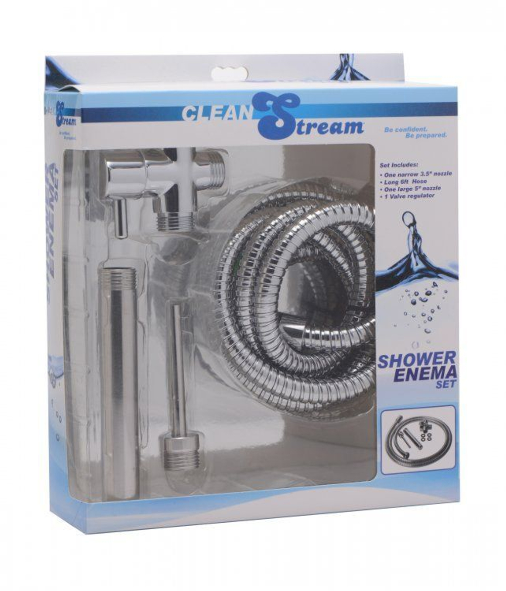 Набор для анального душа Shower Enema System (Цвет: серебристый)