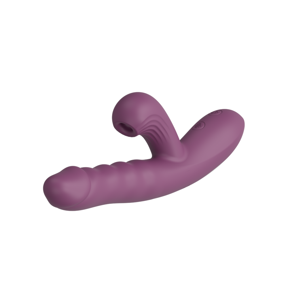 Силиконовый вибратор с эффектом фрикций Purple SW3028