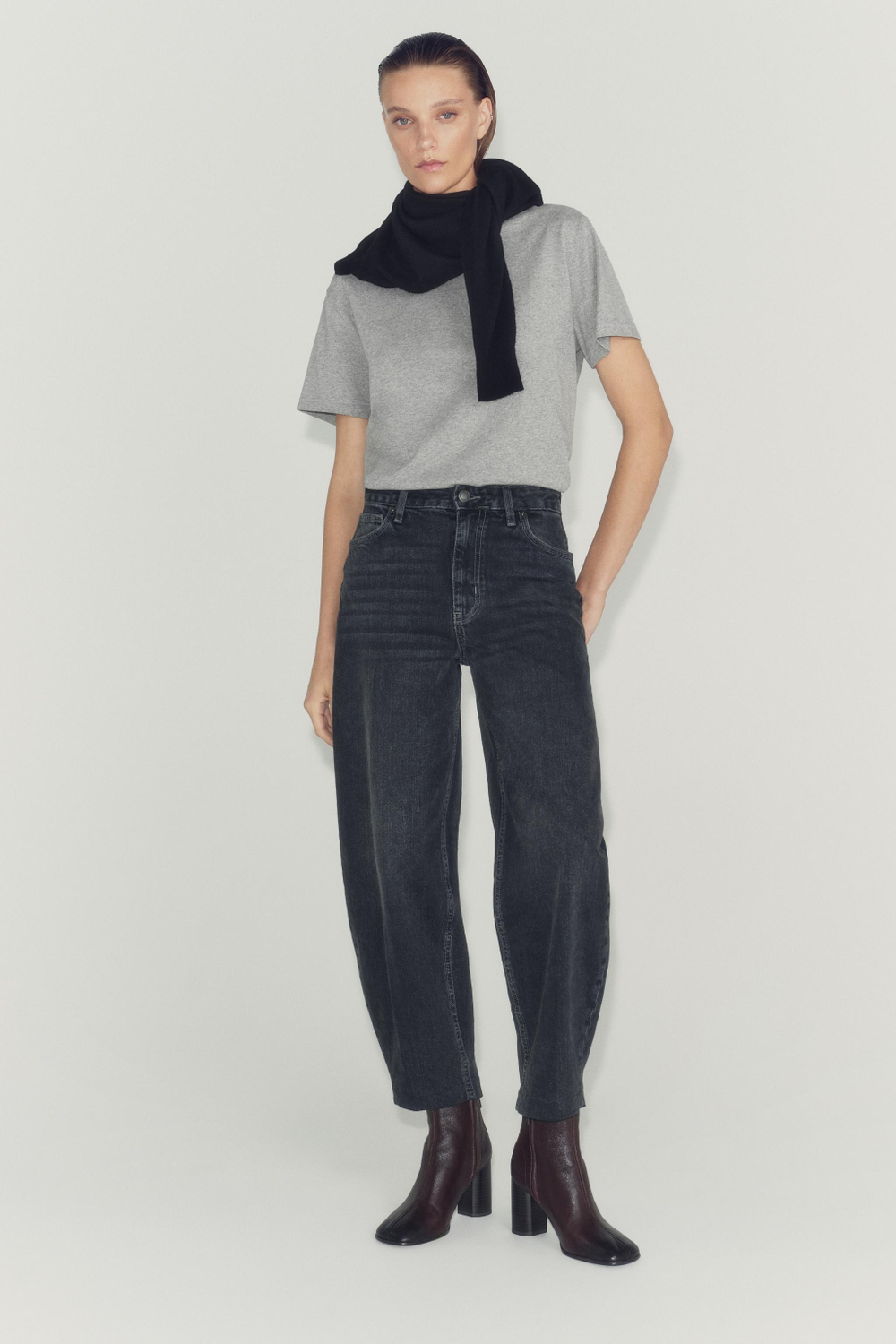 ДЖИНСЫ TAPERED С ВЫСОКОЙ ПОСАДКОЙ — ZW COLLECTION — ZARA