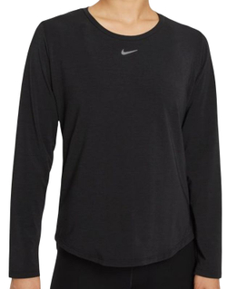 Женская теннисная футболка (dł. Рукава) Nike Dri-Fit One Luxe LS Top W - black/reflective silver