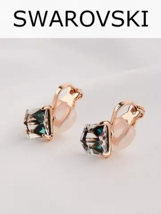 Клипсы Миражи с фиолетовыми кристаллами Swarovski