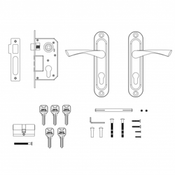 Замок с ручкой KIT P15 4061/3 CRONA AB (бронза)