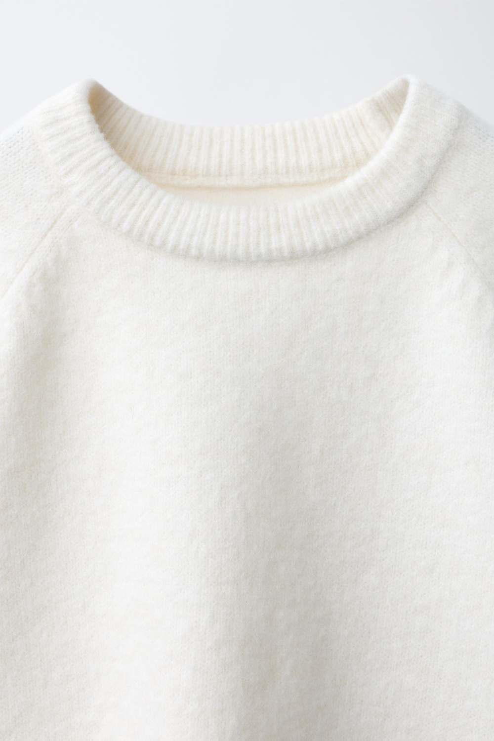 ZARA ОДНОТОННЫЙ СВИТЕР, ЭКРЮ