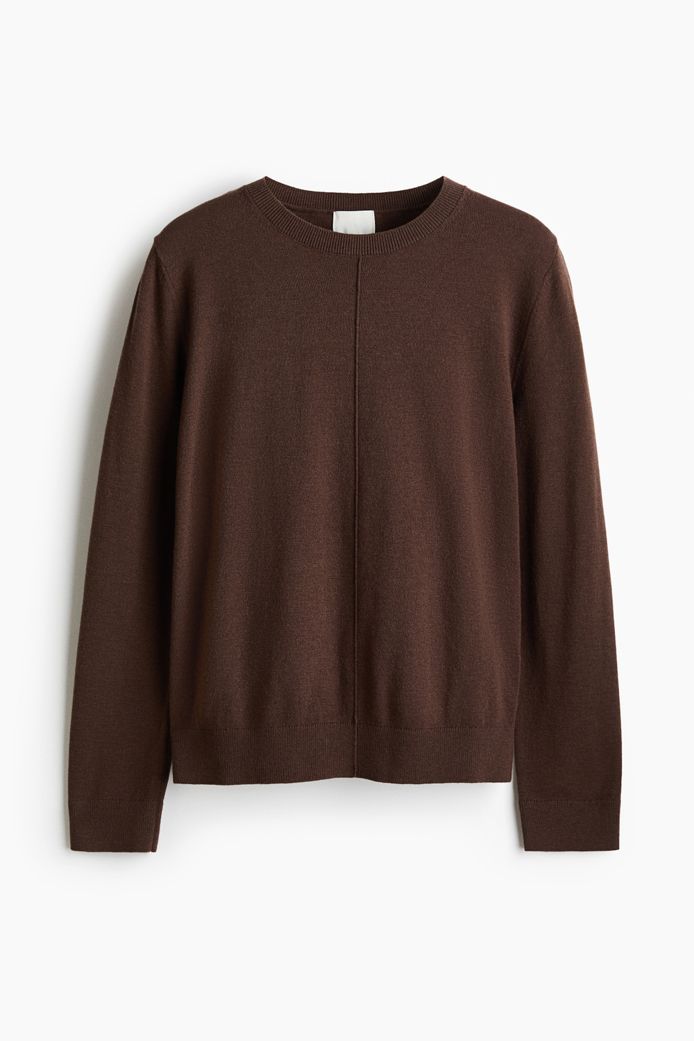 Тонкий трикотажный свитер — Тёмно-коричневый - H&M