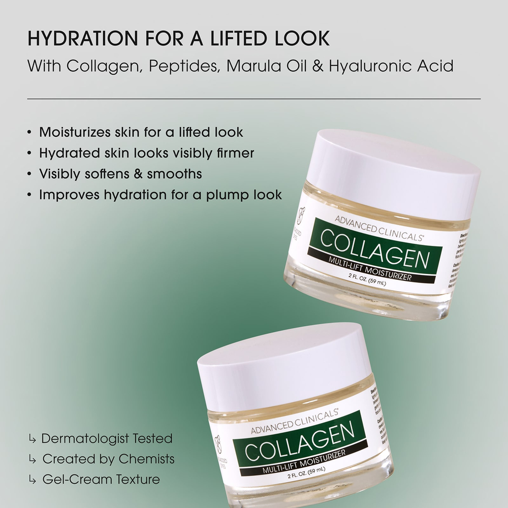 Advanced Clinicals, Collagen, увлажняющее средство Multi-Lift, 59 мл (2 жидк. унц.)