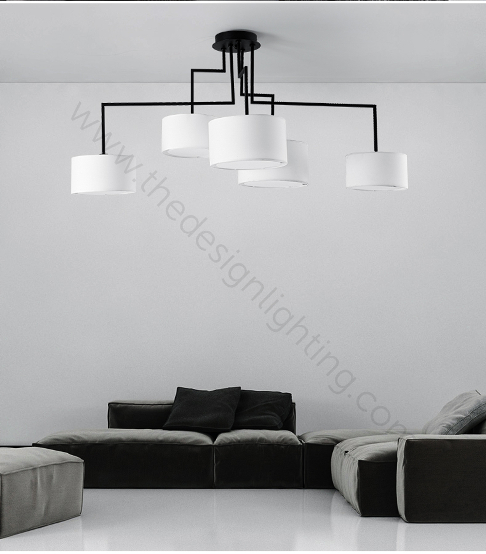 Ceiling design lamp  Noon 5 by Zeitraum (Black)
