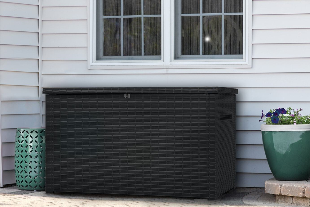Пластиковый сундук Keter Java Rattan 850 л graphite