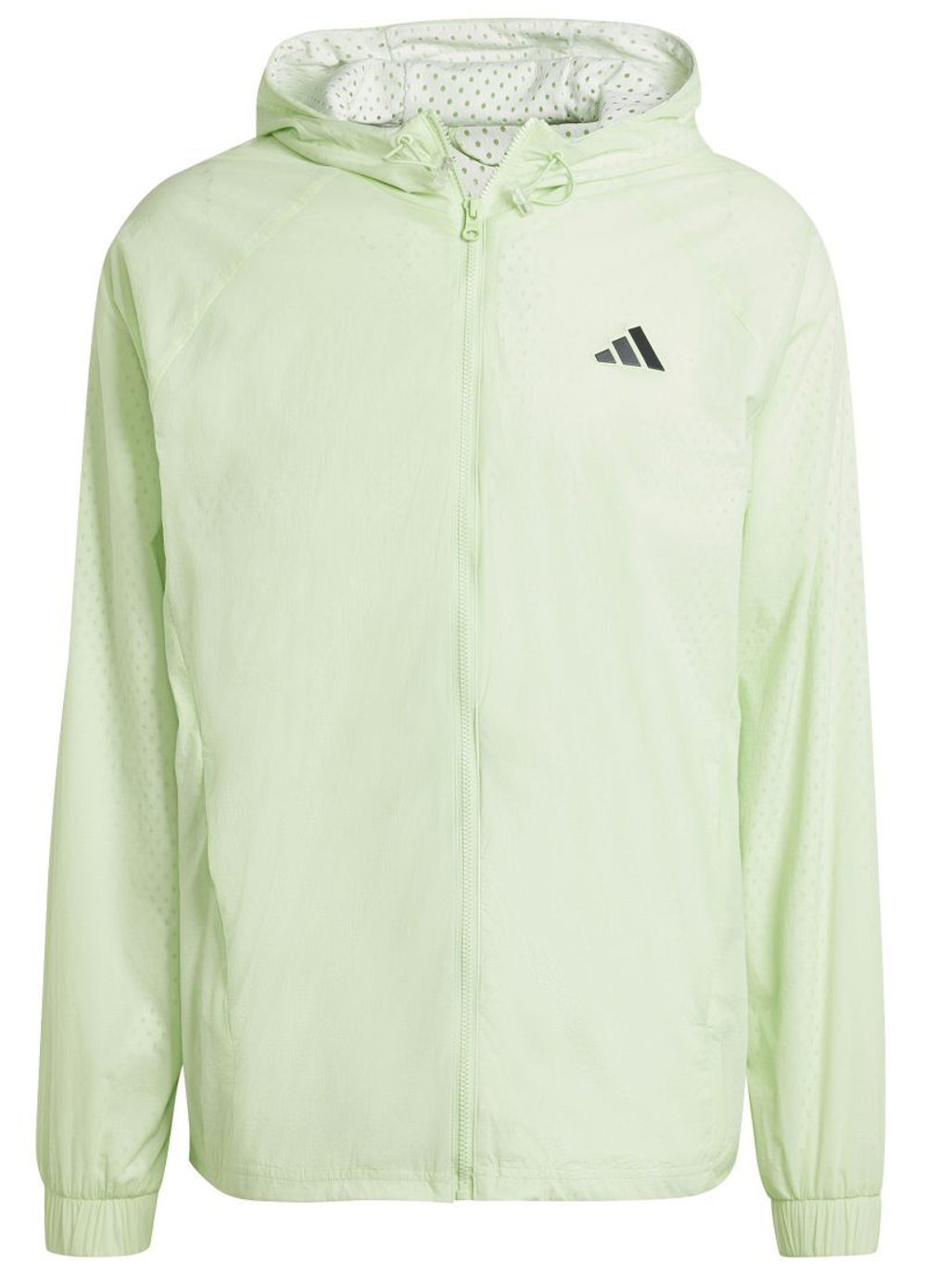 Мужская теннисная куртка Adidas Pro Semi-Transparent Full-Zip - semi green spark