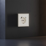 Накладка для розетки с заземлением и защитными шторками, с USB A+C, (хлопок) Voltum S70 VLS001013