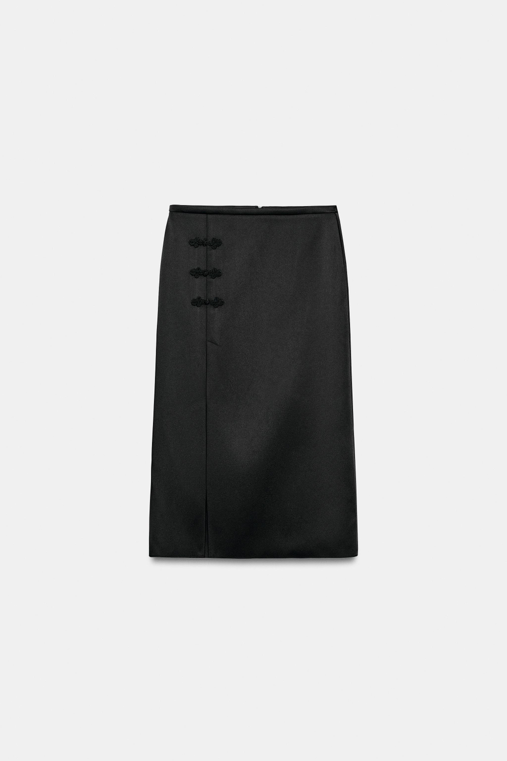 АТЛАСНАЯ ЮБКА С АЛАМАРАМИ ZW COLLECTION — ZARA
